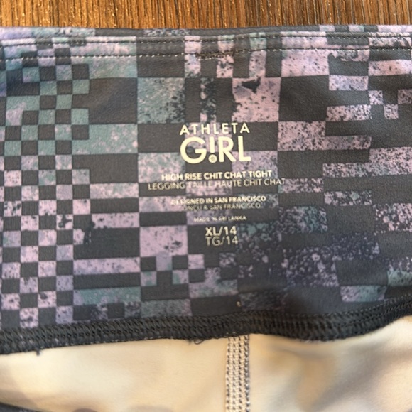 NWT Athleta Girl Printed Chit Chat High Rise Tight Legging - Picture 2 of 4